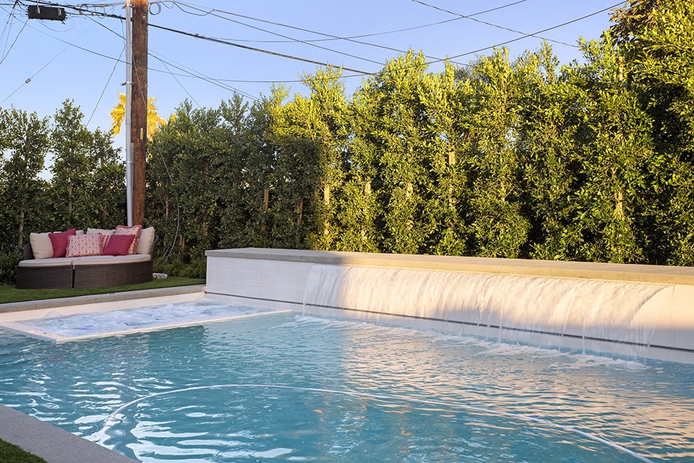 Backyard pool with waterfall Redondo Beach